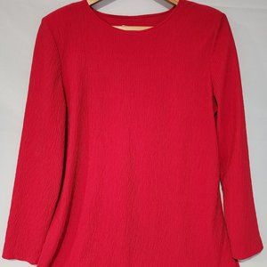 Vintage Kathie Lee Red Long Sleeve Blouse Size Large